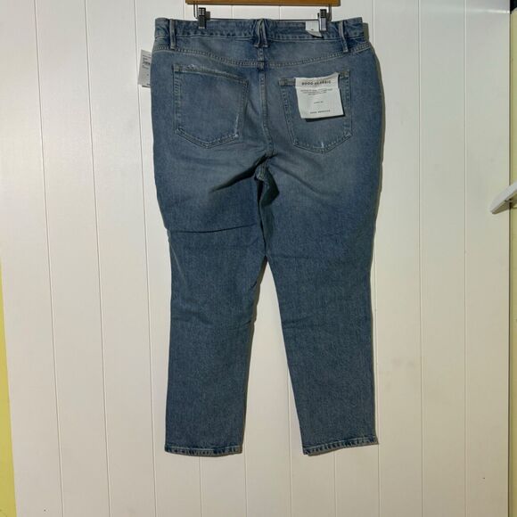 Good American Good Classic Jeans New – Hi-Rise Skinnyish Fit Distressed Size 15 - Picture 9 of 12